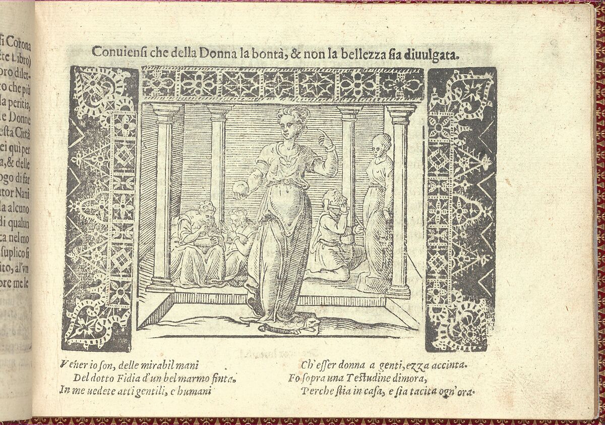 Corona delle Nobili et Virtuose Donne: Libro I-IV, page 3 (recto), Cesare Vecellio (Italian, Pieve di Cadore 1521–1601 Venice)  , Venice, Woodcut 