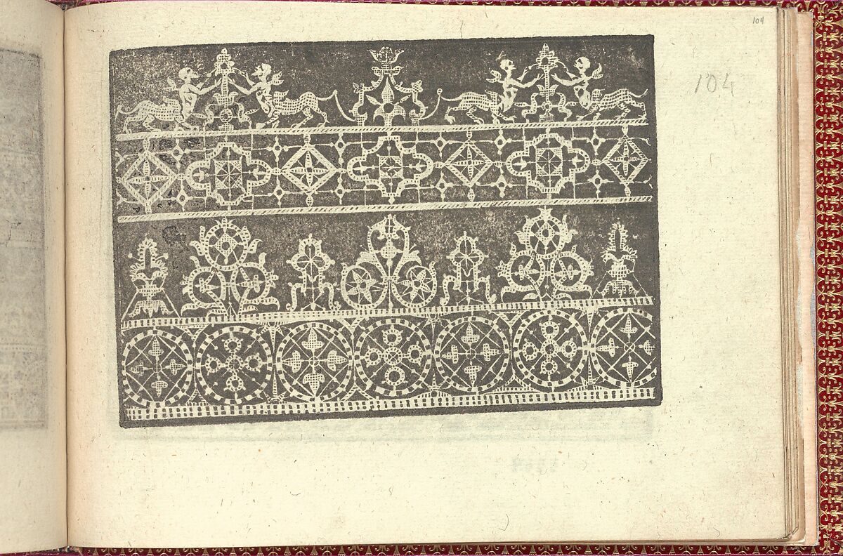 Corona delle Nobili et Virtuose Donne: Libro I-IV, page 104 (recto), Cesare Vecellio (Italian, Pieve di Cadore 1521–1601 Venice), Woodcut 