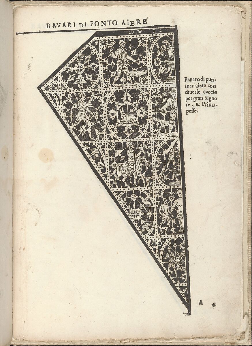 Ornamento nobile...Fatta da Lucretia Romana (Libro V of the Corona), page 4 (recto), Cesare Vecellio (Italian, Pieve di Cadore 1521–1601 Venice), Woodcut 