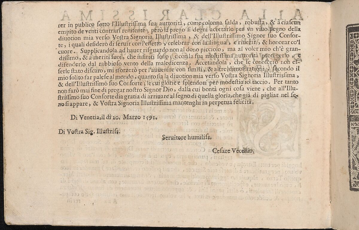 Corona delle Nobile et Virtuose Donne, Libro Terzo, page 2 (verso), Cesare Vecellio (Italian, Pieve di Cadore 1521–1601 Venice)  , Venice, Woodcut 