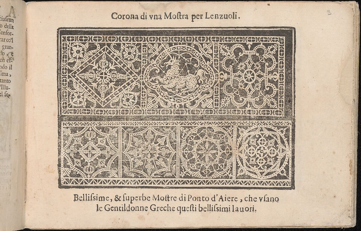 Corona delle Nobile et Virtuose Donne, Libro Terzo, page 3 (recto), Cesare Vecellio (Italian, Pieve di Cadore 1521–1601 Venice)  , Venice, Woodcut 