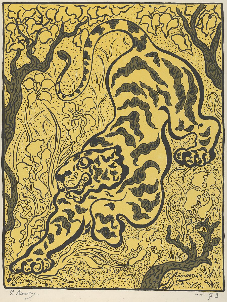 Tiger in the Jungle, Paul Ranson (French, Limoges 1864–1909 Paris), Lithograph in three colors 