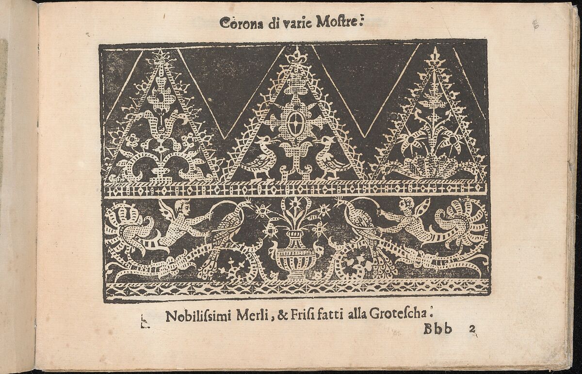 Corona delle Nobile et Virtuose Donne, Libro Terzo, page 6 (recto), Cesare Vecellio (Italian, Pieve di Cadore 1521–1601 Venice)  , Venice, Woodcut 