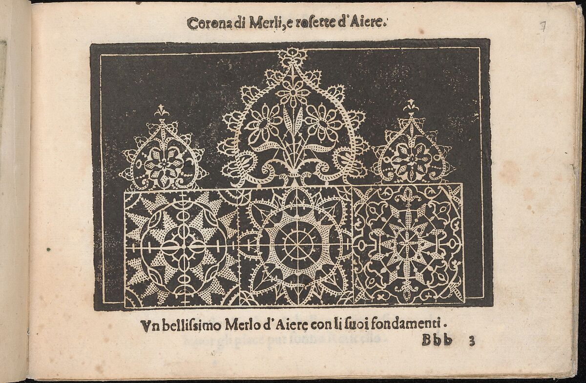 Corona delle Nobile et Virtuose Donne, Libro Terzo, page 7 (recto), Cesare Vecellio (Italian, Pieve di Cadore 1521–1601 Venice)  , Venice, Woodcut 