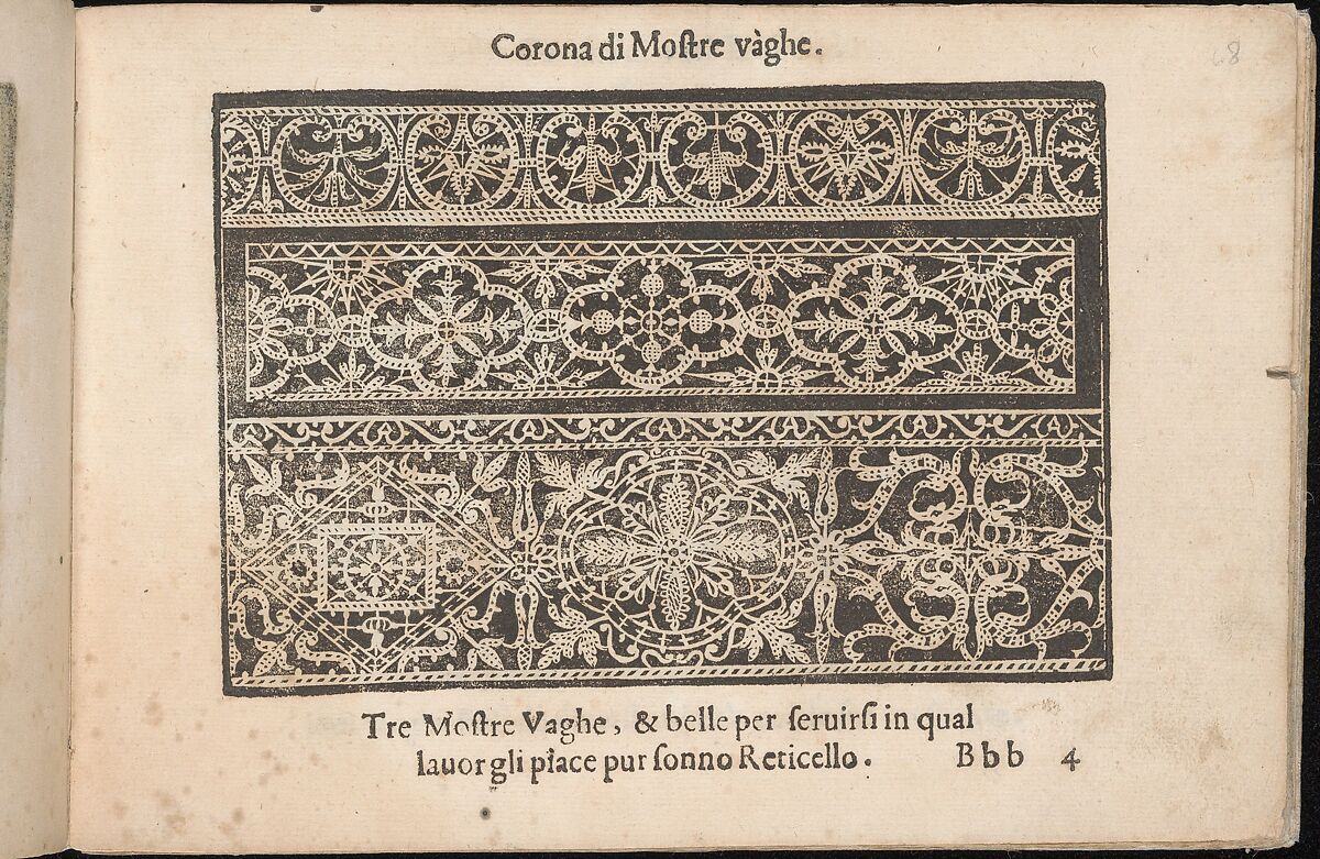 Corona delle Nobile et Virtuose Donne, Libro Terzo, page 8 (recto), Cesare Vecellio (Italian, Pieve di Cadore 1521–1601 Venice)  , Venice, Woodcut 