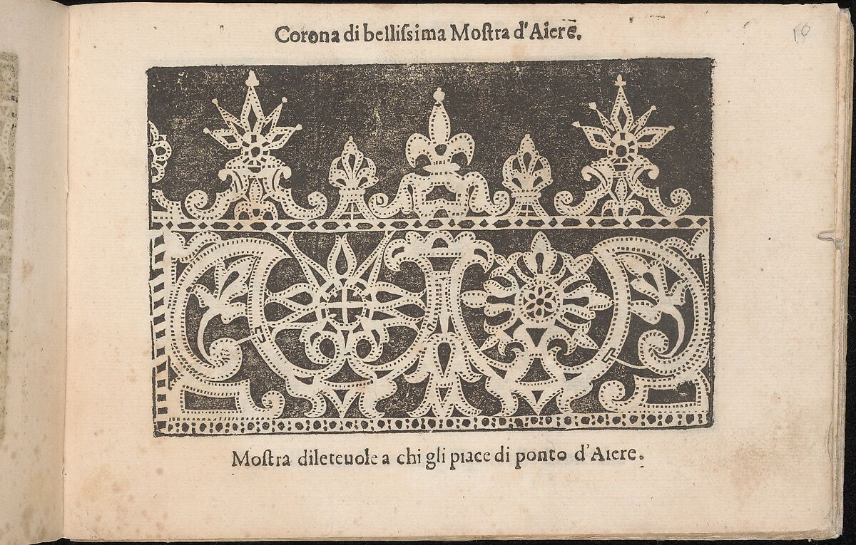 Corona delle Nobile et Virtuose Donne, Libro Terzo, page 10 (recto), Cesare Vecellio (Italian, Pieve di Cadore 1521–1601 Venice)  , Venice, Woodcut 