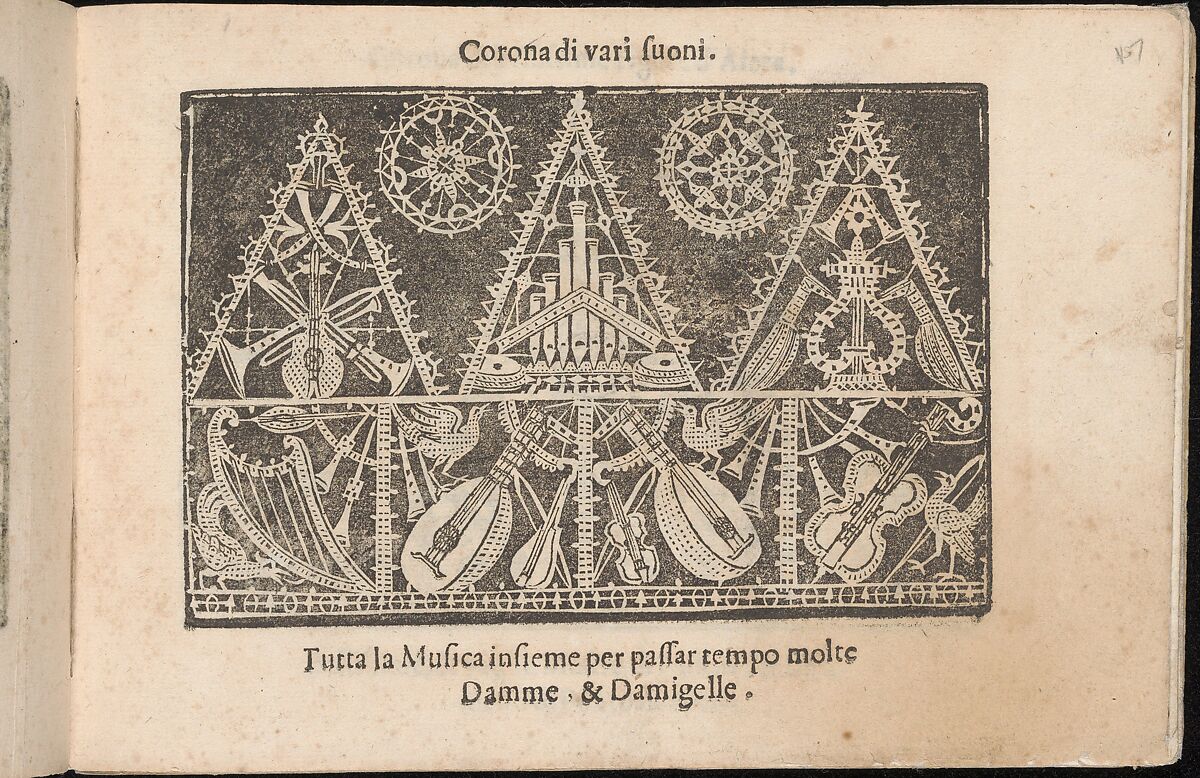 Corona delle Nobile et Virtuose Donne, Libro Terzo, page 17 (recto), Cesare Vecellio (Italian, Pieve di Cadore 1521–1601 Venice)  , Venice, Woodcut 