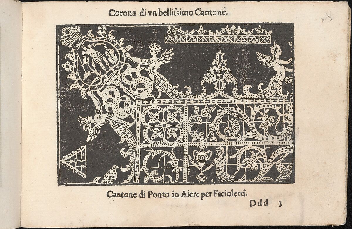 Corona delle Nobile et Virtuose Donne, Libro Terzo, page 23 (recto), Cesare Vecellio (Italian, Pieve di Cadore 1521–1601 Venice)  , Venice, Woodcut 