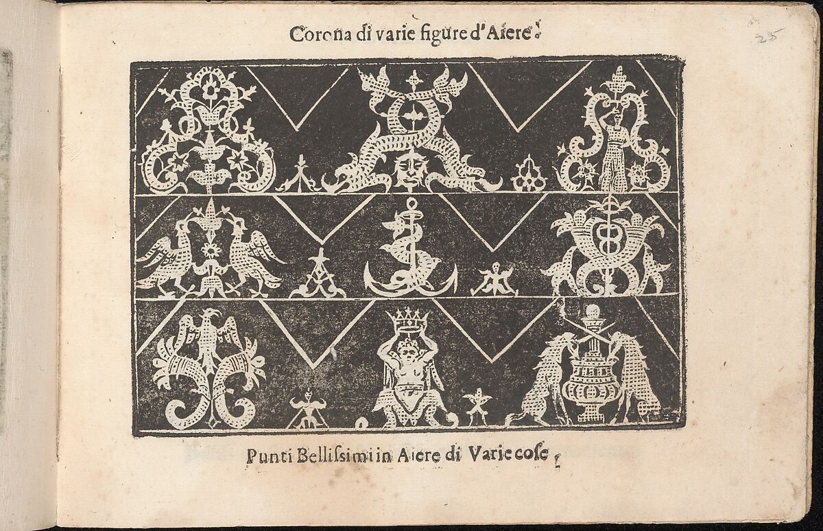 Corona delle Nobile et Virtuose Donne, Libro Terzo, page 25 (recto), Cesare Vecellio (Italian, Pieve di Cadore 1521–1601 Venice)  , Venice, Woodcut 