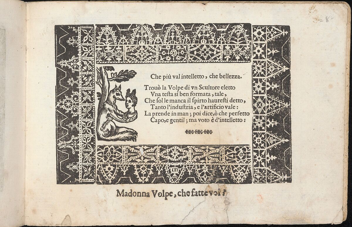 Corona delle Nobile et Virtuose Donne, Libro Terzo, page 28 (recto), Cesare Vecellio (Italian, Pieve di Cadore 1521–1601 Venice)  , Venice, Woodcut 