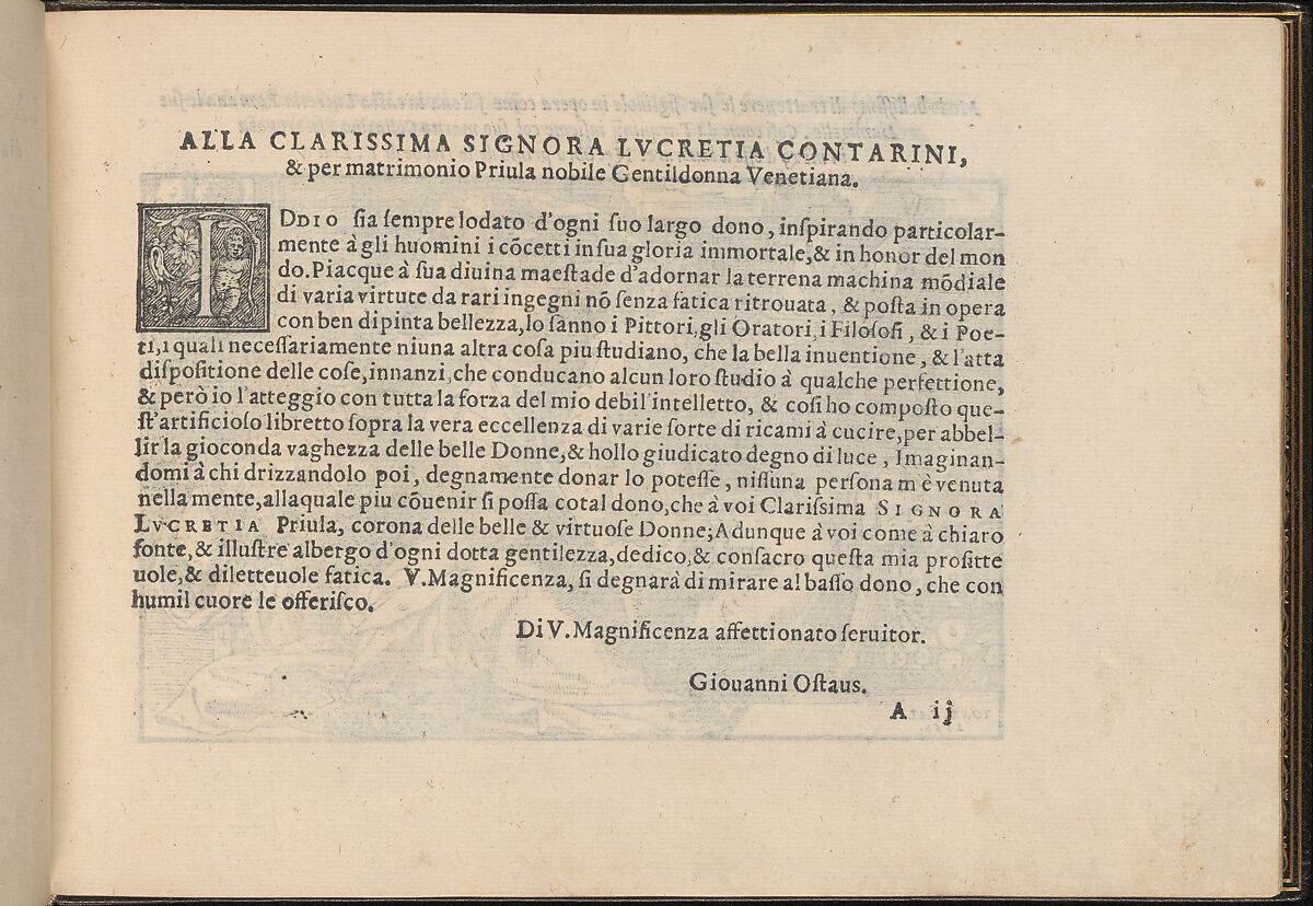 La Vera Perfettione del Disegno di varie sorti di recami, page 2 (recto), Giovanni Ostaus (Italian, active Venice ca. 1554–91)  , Venice, Woodcut 