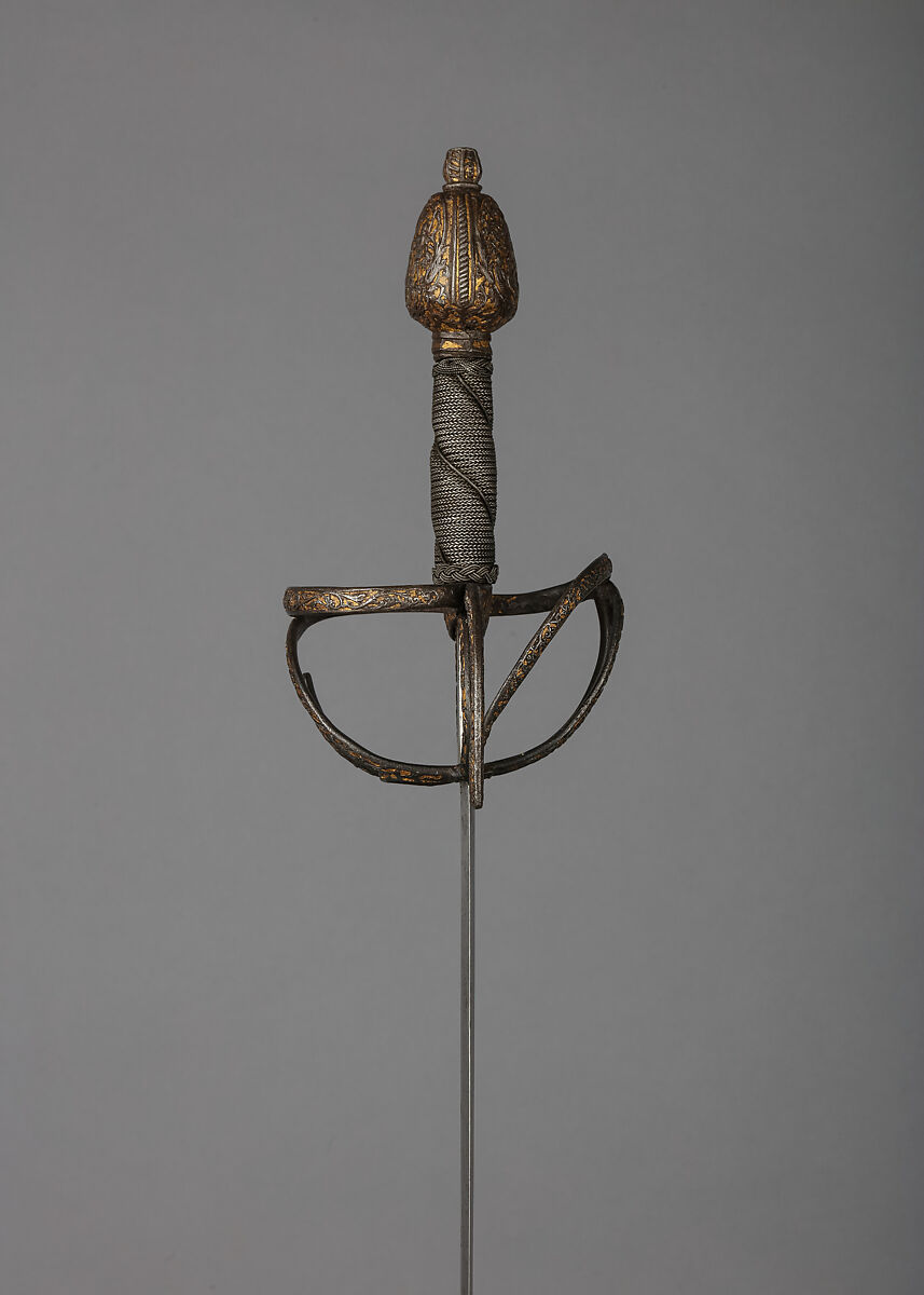 Rapier, Steel, wire, gold, Spanish