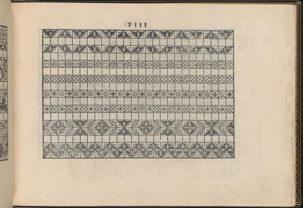 La Vera Perfettione del Disegno di varie sorti di recami, page 7 (recto), Giovanni Ostaus (Italian, active Venice ca. 1554–91)  , Venice, Woodcut 