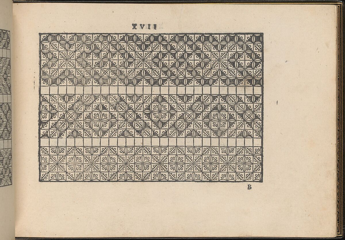 La Vera Perfettione del Disegno di varie sorti di recami, page 9 (recto), Giovanni Ostaus (Italian, active Venice ca. 1554–91)  , Venice, Woodcut 