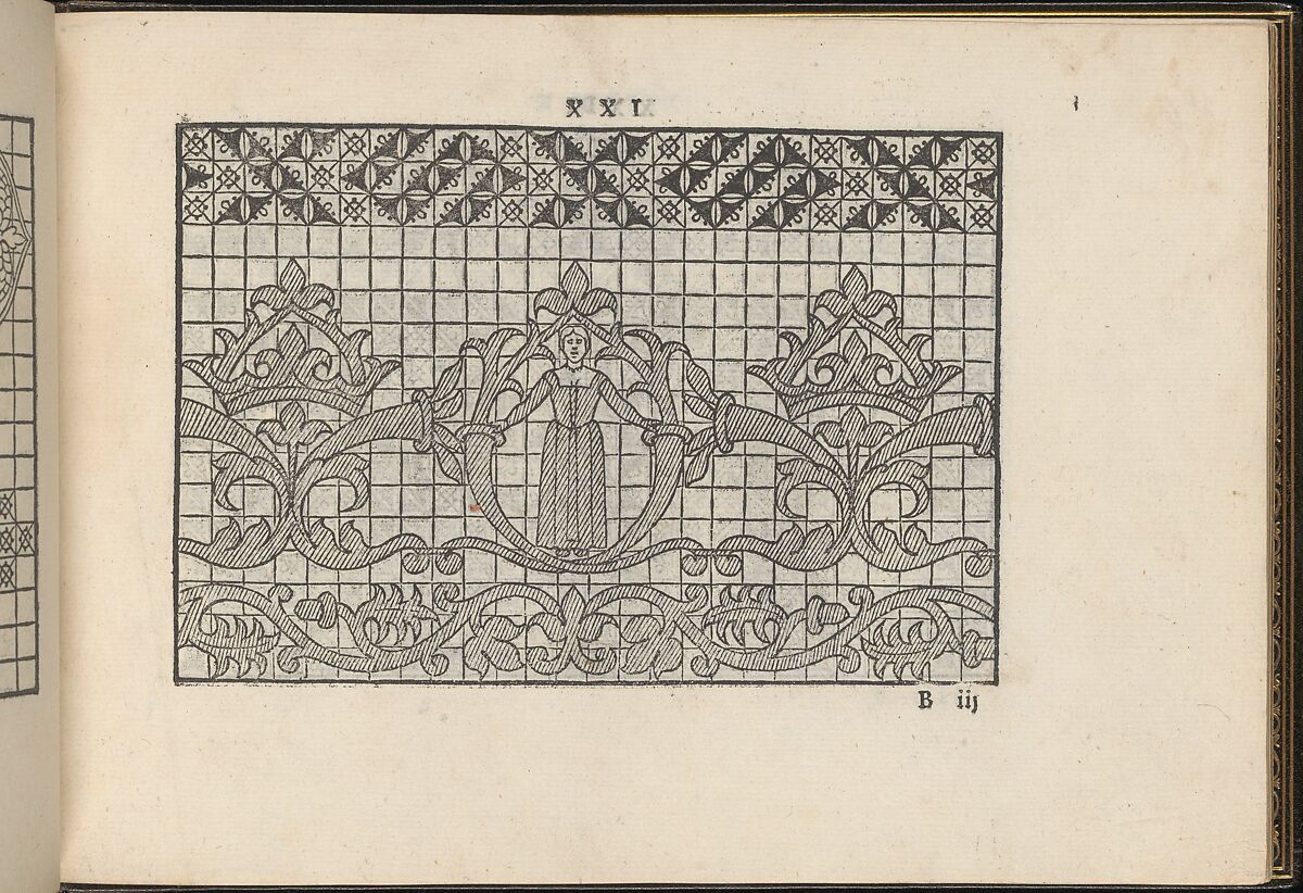 La Vera Perfettione del Disegno di varie sorti di recami, page 11 (recto), Giovanni Ostaus (Italian, active Venice ca. 1554–91)  , Venice, Woodcut 