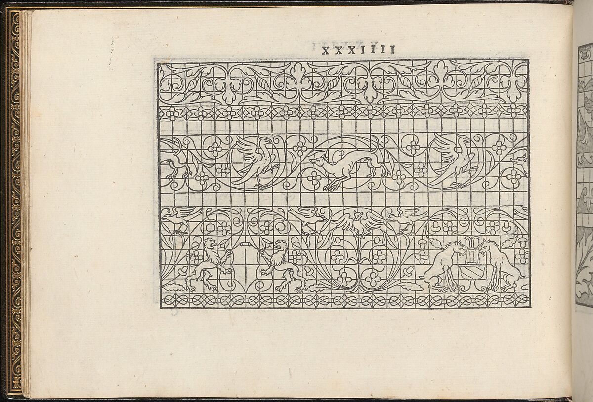 La Vera Perfettione del Disegno di varie sorti di recami, page 17 (verso), Giovanni Ostaus (Italian, active Venice ca. 1554–91)  , Venice, Woodcut 