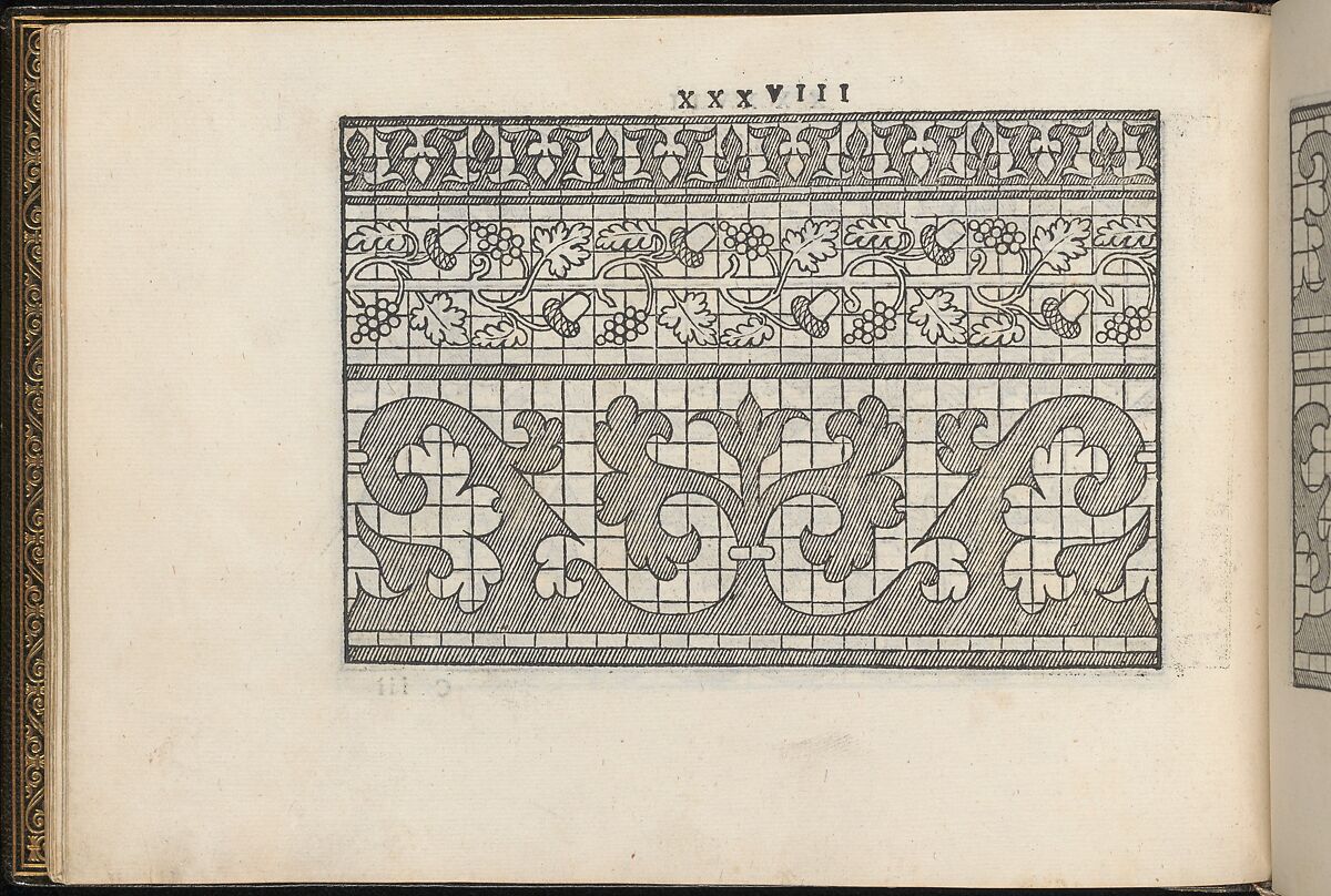 La Vera Perfettione del Disegno di varie sorti di recami, page 19 (verso), Giovanni Ostaus (Italian, active Venice ca. 1554–91)  , Venice, Woodcut 