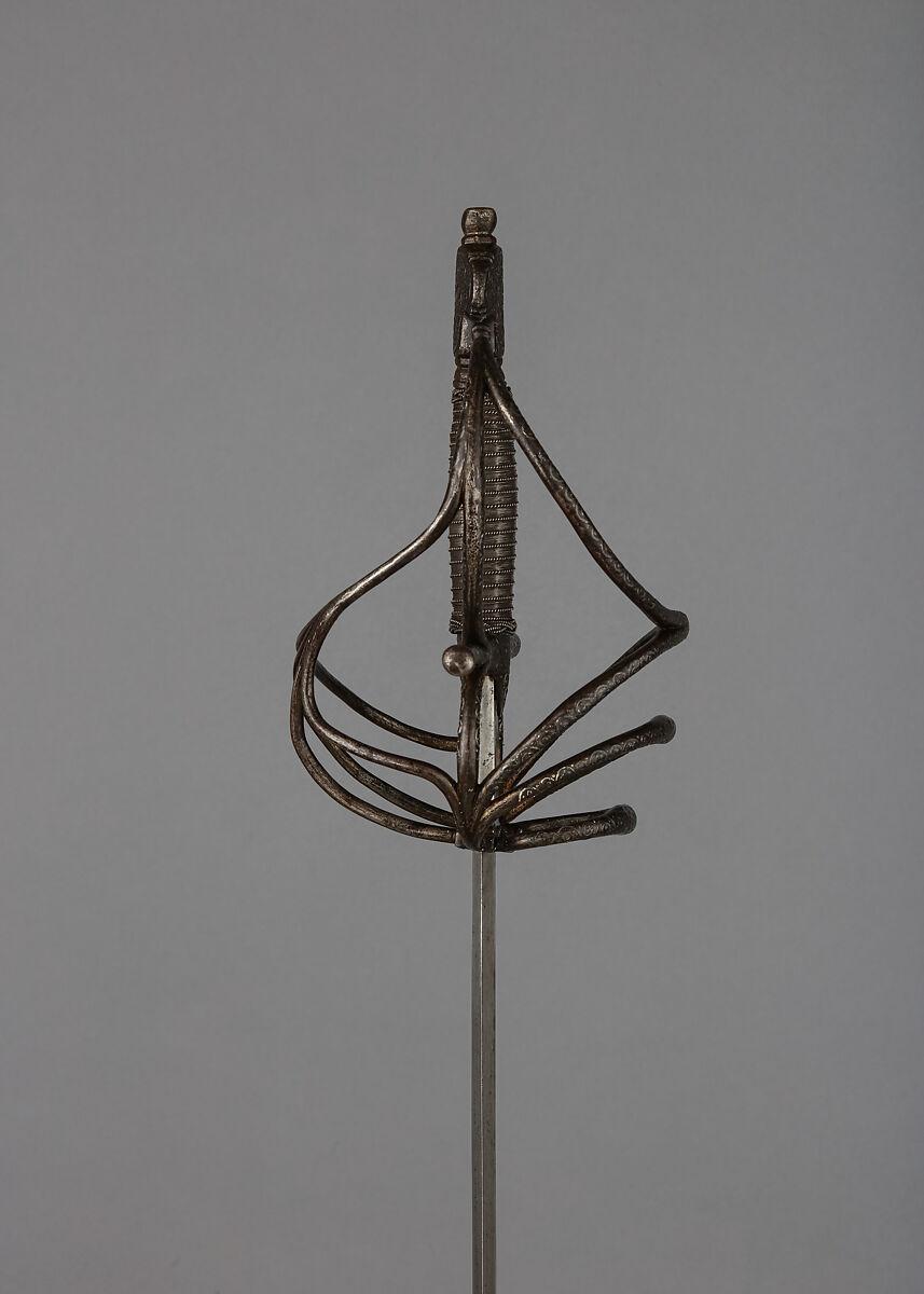 Rapier, Steel, silver, iron wire, gold, Italian
