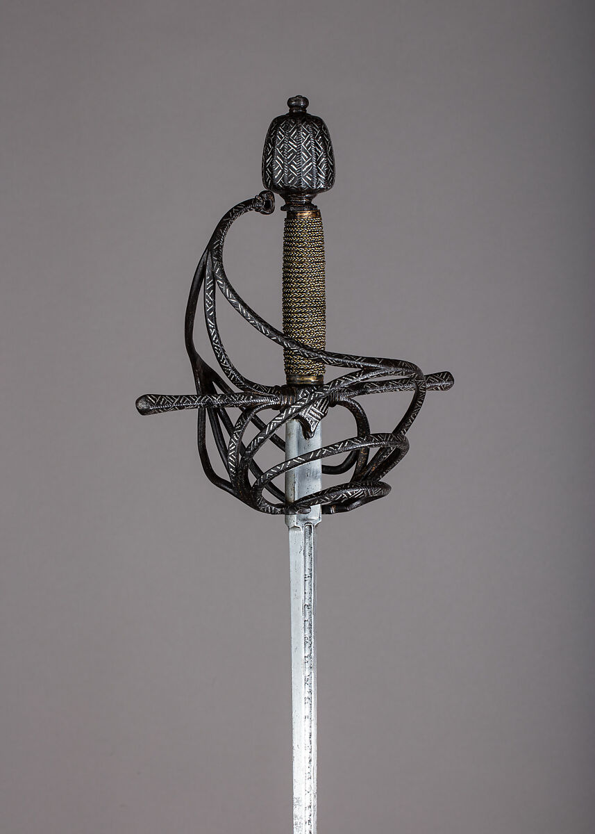Rapier, Blade by Clemens Hartkopf (German, Solingen, active ca. 1625), Steel, silver, wood, copper alloy, hilt, Italian; blade, German, Solingen