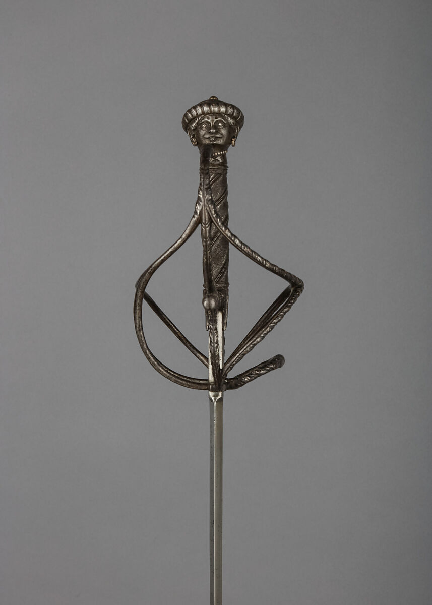 Rapier, Steel, silver wire, iron wire, wood, Italian