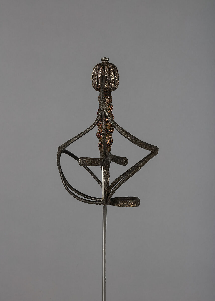 Rapier, Steel, silver, brass wire, Italian