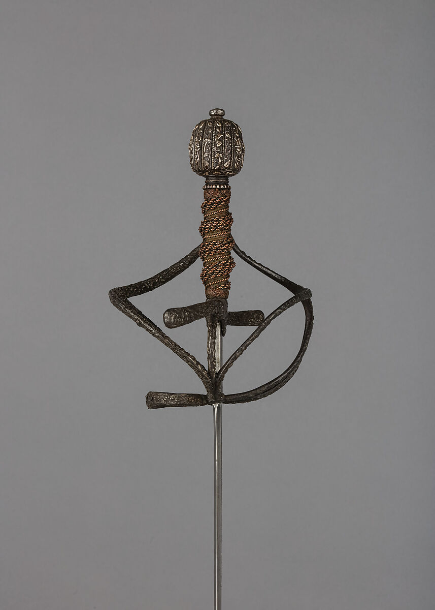 Rapier, Steel, silver, brass wire, Italian