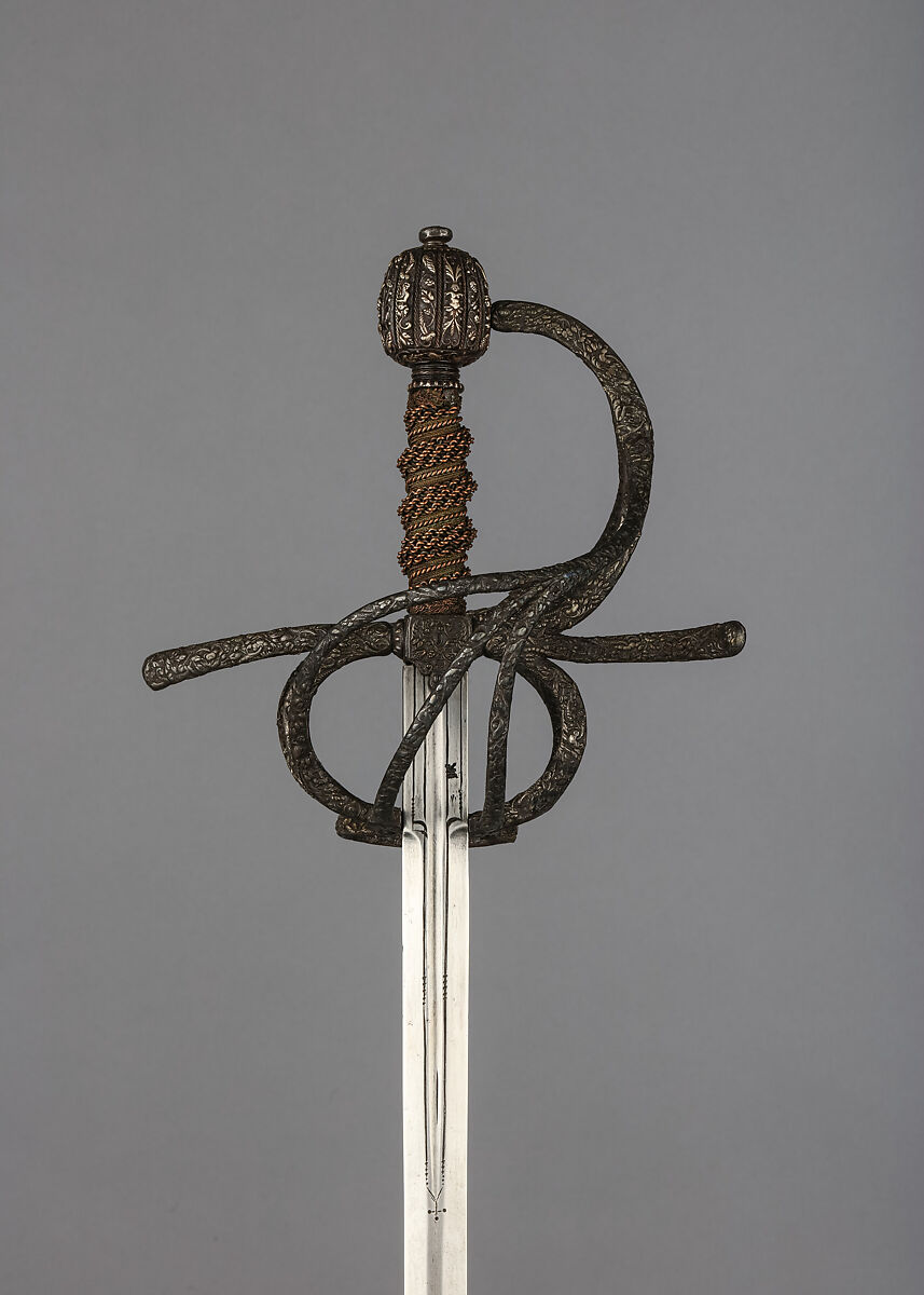 Rapier, Steel, silver, brass wire, Italian