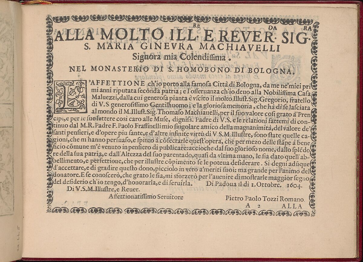 Ghirlanda: Di sei vaghi fiori scielti da piu famosi Giardini d'Italia, page 2 (recto), Pietro Paulo Tozzi (Italian, active 1593–1628), Etching and drawing 