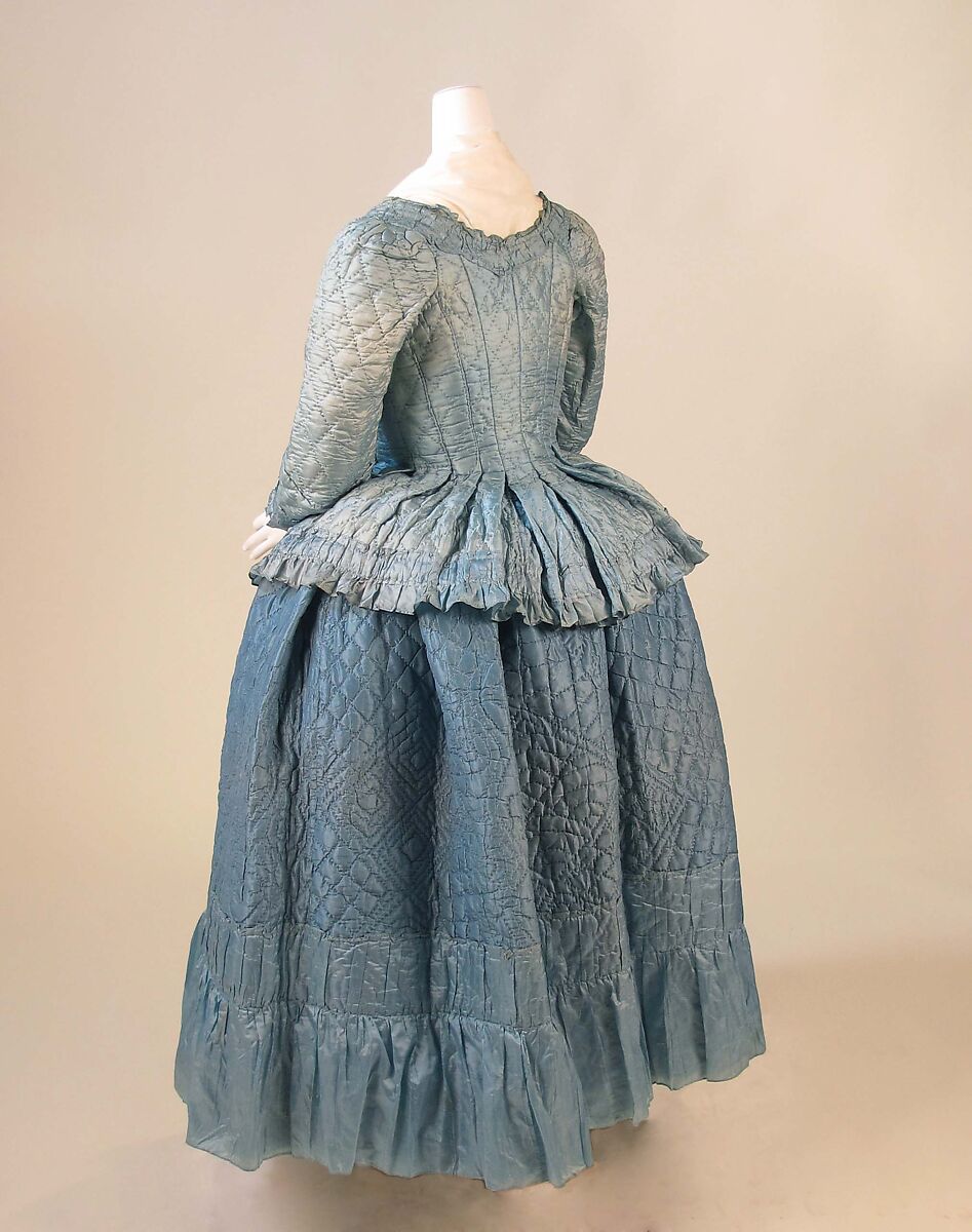 Ensemble, silk, linen, cotton, metal, French