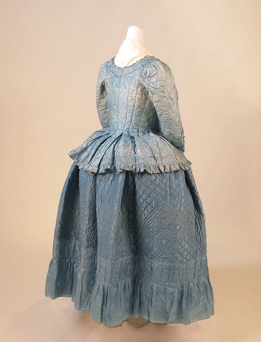 Ensemble, silk, linen, cotton, metal, French