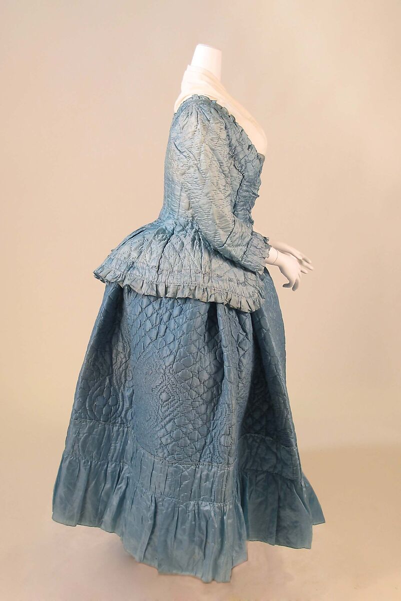 Ensemble, silk, linen, cotton, metal, French