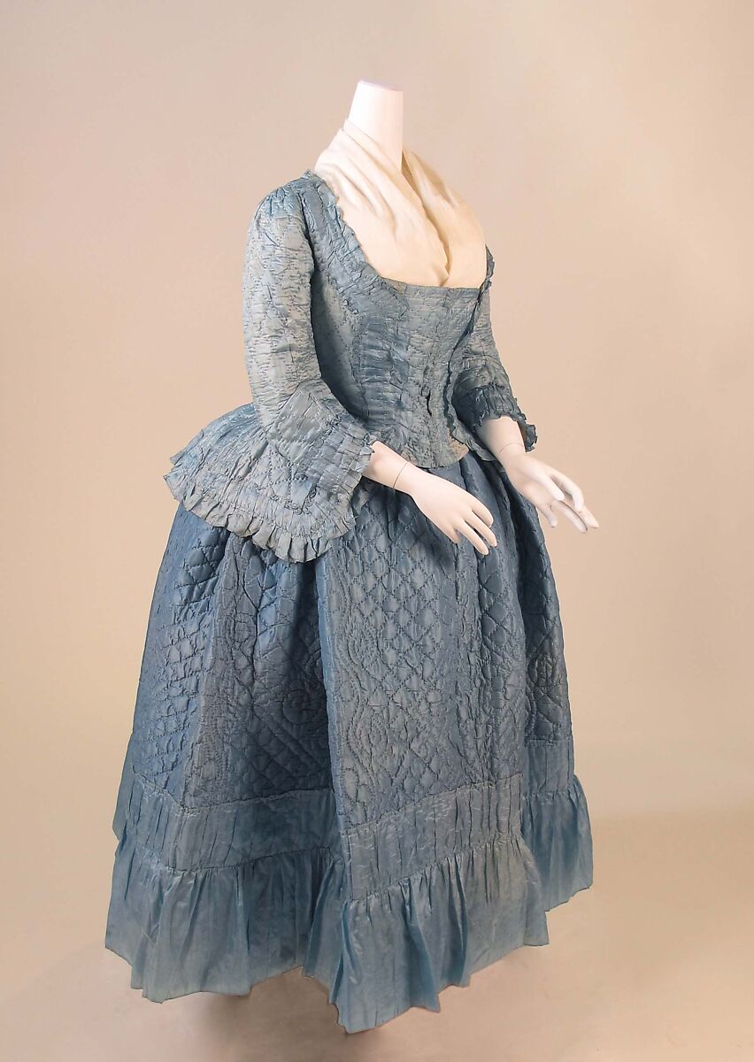 Ensemble, silk, linen, cotton, metal, French