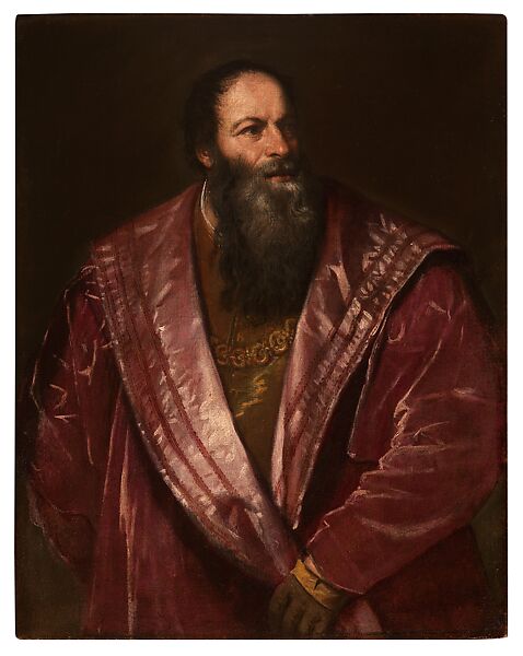 Portrait of Pietro Aretino, Titian (Tiziano Vecellio) (Italian, Pieve di Cadore ca. 1485/90?–1576 Venice), Oil on canvas 