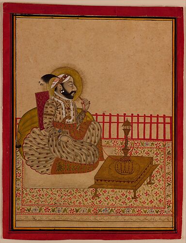 Maharana Amar Singh II of Mewar Smoking a Huqqa