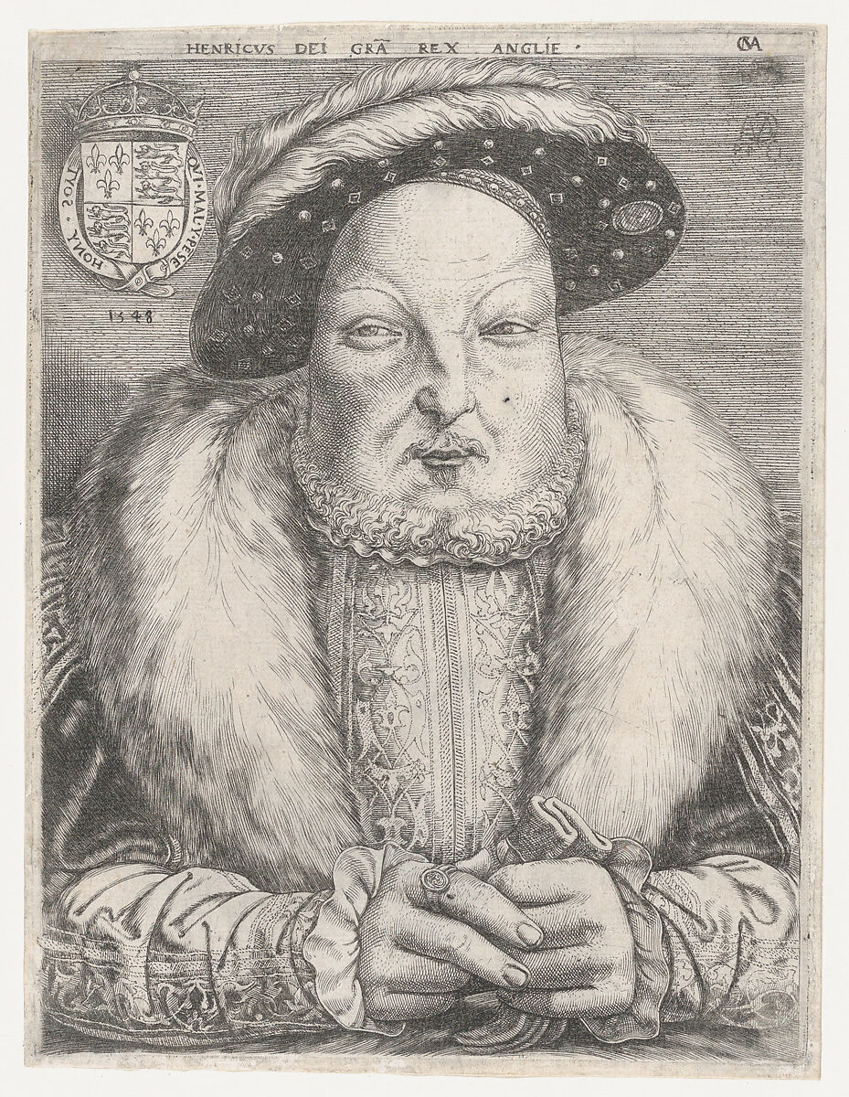 Portrait of Henry VIII, Cornelis Massys (Netherlandish,  Antwerp 1510/11–1556/57 Antwerp), Engraving 