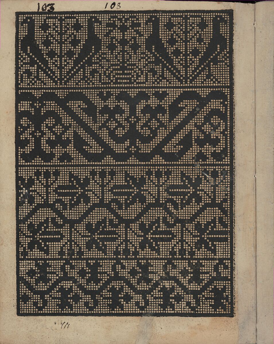 Libbretto nouellamete composto per maestro Domenico da Sera...lauorare di ogni sorte di punti, page 2 (verso), Domenico da Sera (French, active Italy, 16th century), Woodcut 