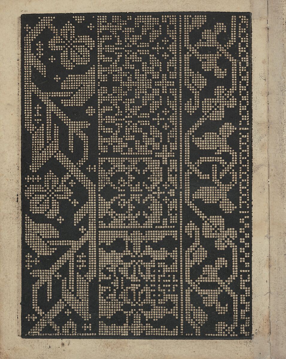 Libbretto nouellamete composto per maestro Domenico da Sera...lauorare di ogni sorte di punti, page 4 (verso), Domenico da Sera (French, active Italy, 16th century), Woodcut 