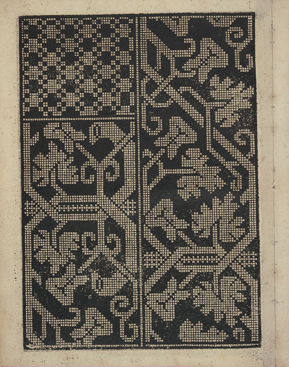 Libbretto nouellamete composto per maestro Domenico da Sera...lauorare di ogni sorte di punti, page 8 (verso), Domenico da Sera (French, active Italy, 16th century), Woodcut 