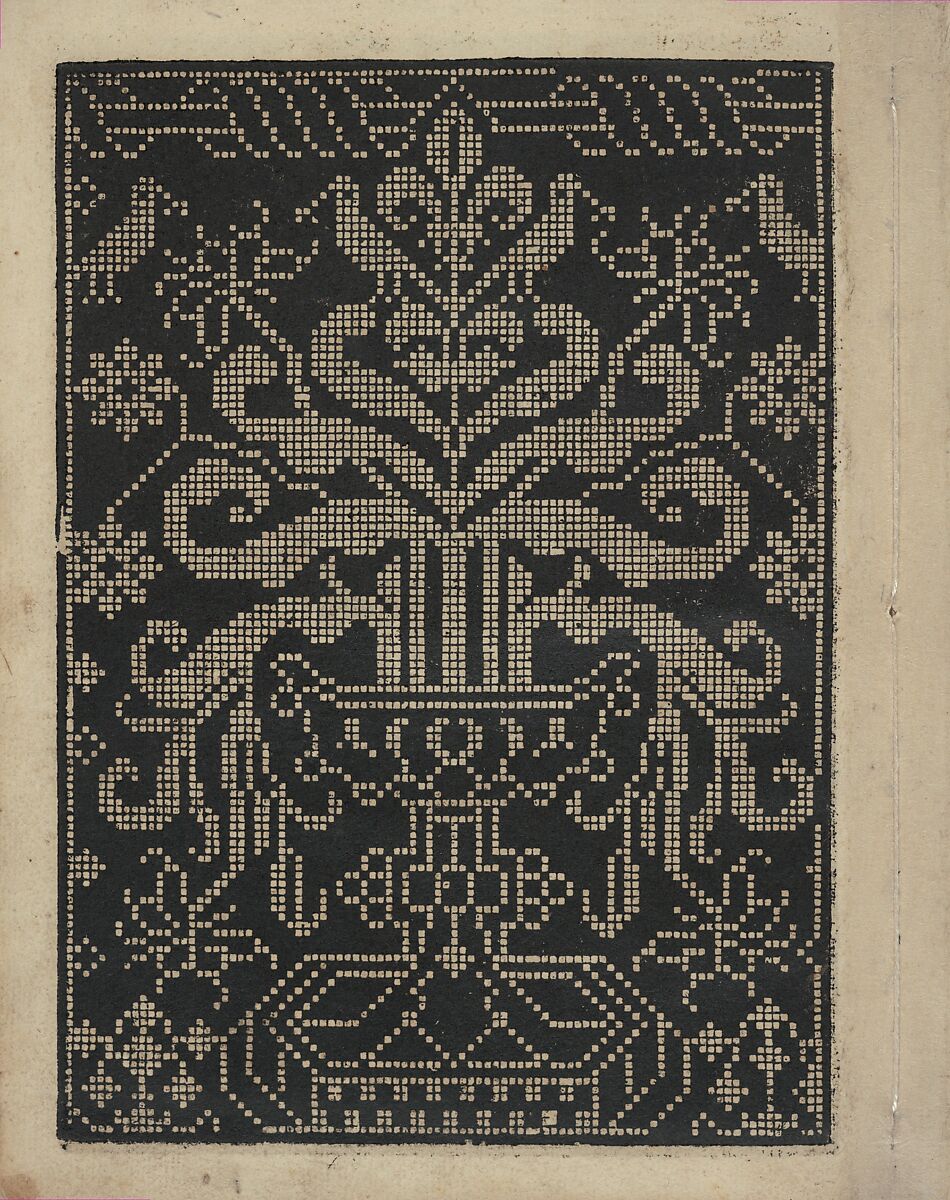 Libbretto nouellamete composto per maestro Domenico da Sera...lauorare di ogni sorte di punti, page 11 (verso), Domenico da Sera (French, active Italy, 16th century), Woodcut 