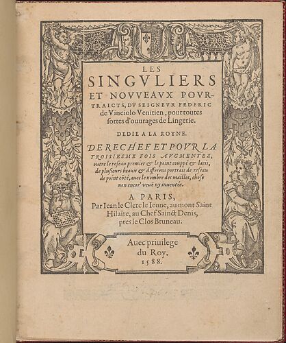 Les Singuliers et Nouveaux Portraicts... Part I title page (recto)