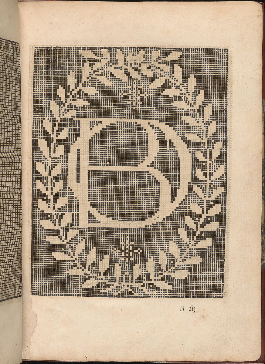 Les Secondes Oeuvres, et Subtiles Inventions De Lingerie du Seigneur Federic de Vinciolo Venitien, page 7 (recto), Federico de Vinciolo (Italian, active Paris, ca. 1587–99), Woodcut 