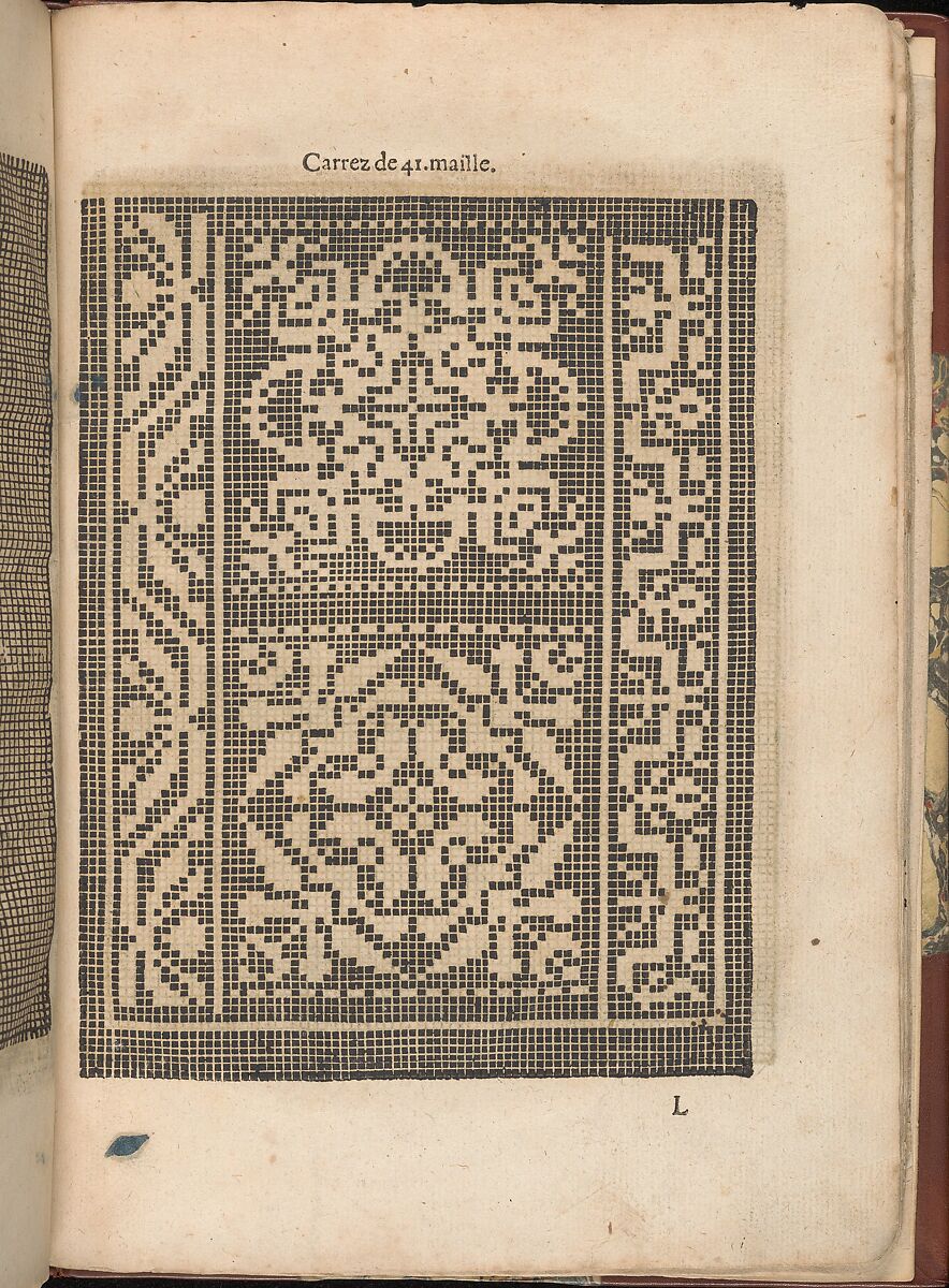 Les Secondes Oeuvres, et Subtiles Inventions De Lingerie du Seigneur Federic de Vinciolo Venitien, page 41 (recto), Federico de Vinciolo (Italian, active Paris, ca. 1587–99), Woodcut 