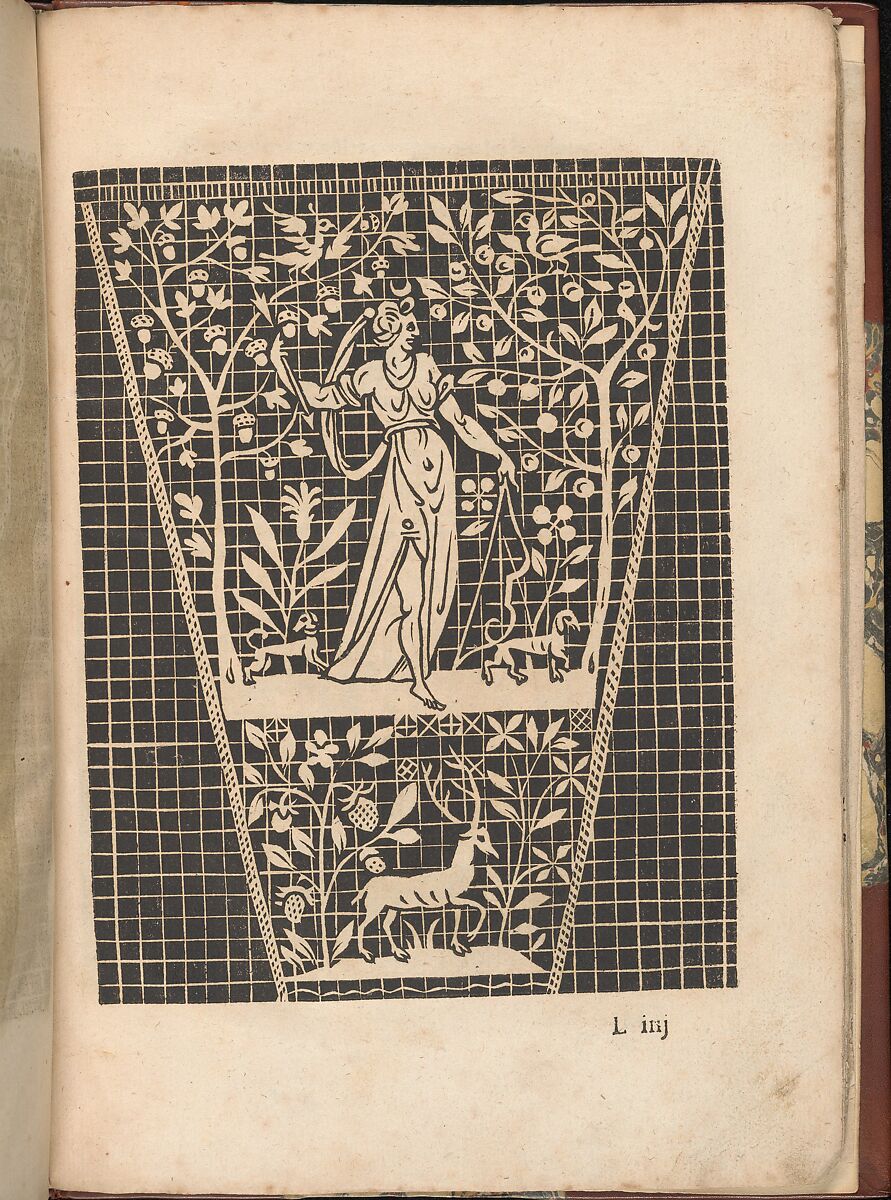 Les Secondes Oeuvres, et Subtiles Inventions De Lingerie du Seigneur Federic de Vinciolo Venitien, page 44 (recto), Federico de Vinciolo (Italian, active Paris, ca. 1587–99), Woodcut 