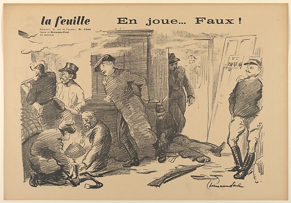 En joue...Faux!, from "Le Feuille", René-Georges Hermann-Paul (French, Paris 1874–1940 Saintes-Maries-de-la-Mer), Lithograph 