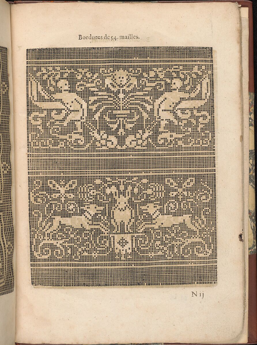 Les Secondes Oeuvres, et Subtiles Inventions De Lingerie du Seigneur Federic de Vinciolo Venitien, page 50 (recto), Federico de Vinciolo (Italian, active Paris, ca. 1587–99), Woodcut 