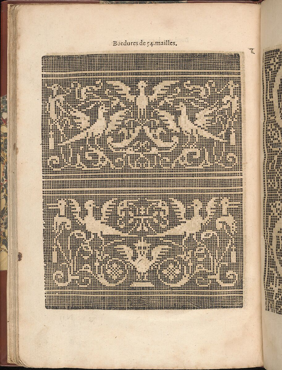 Les Secondes Oeuvres, et Subtiles Inventions De Lingerie du Seigneur Federic de Vinciolo Venitien, page 50 (verso), Federico de Vinciolo (Italian, active Paris, ca. 1587–99), Woodcut 