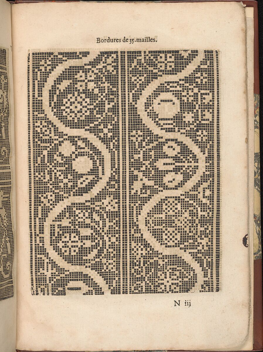 Les Secondes Oeuvres, et Subtiles Inventions De Lingerie du Seigneur Federic de Vinciolo Venitien, page 51 (recto), Federico de Vinciolo (Italian, active Paris, ca. 1587–99), Woodcut 