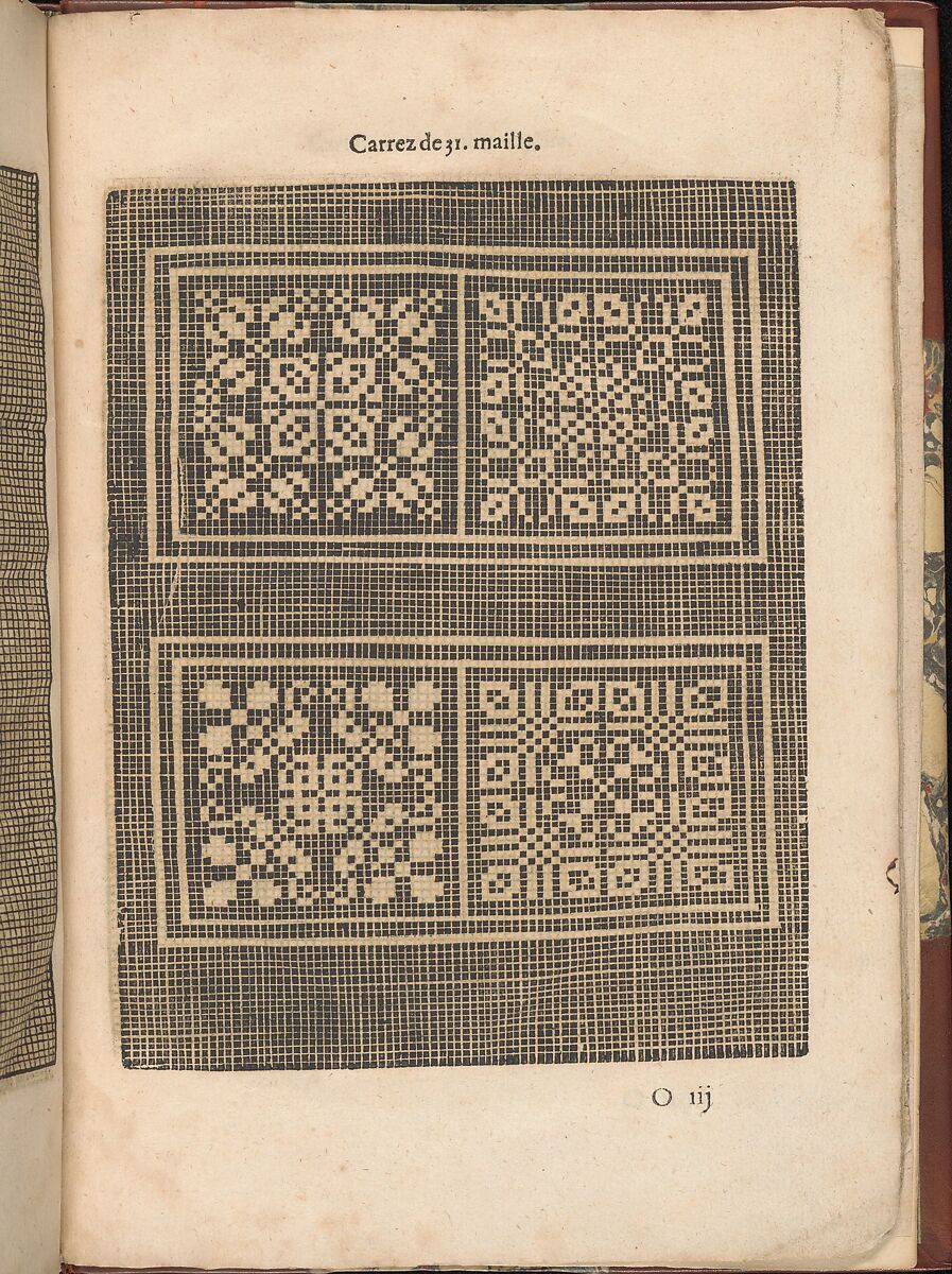 Les Secondes Oeuvres, et Subtiles Inventions De Lingerie du Seigneur Federic de Vinciolo Venitien, page 55 (recto), Federico de Vinciolo (Italian, active Paris, ca. 1587–99), Woodcut 