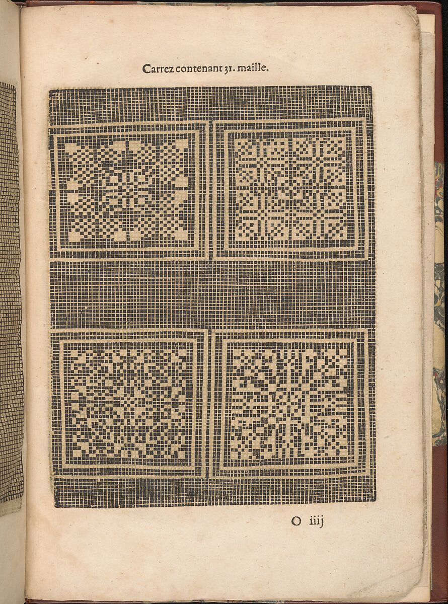 Les Secondes Oeuvres, et Subtiles Inventions De Lingerie du Seigneur Federic de Vinciolo Venitien, page 56 (recto), Federico de Vinciolo (Italian, active Paris, ca. 1587–99), Woodcut 