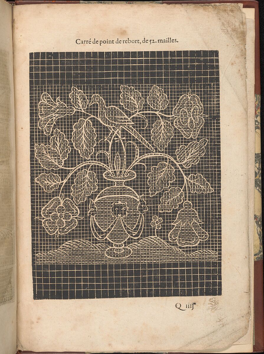 Les Secondes Oeuvres, et Subtiles Inventions De Lingerie du Seigneur Federic de Vinciolo Venitien, page 64 (recto), Federico de Vinciolo (Italian, active Paris, ca. 1587–99), Woodcut 